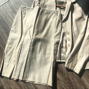 Vintage Ann Taylor Size 2 Tan Pinstripe Suit Skirt